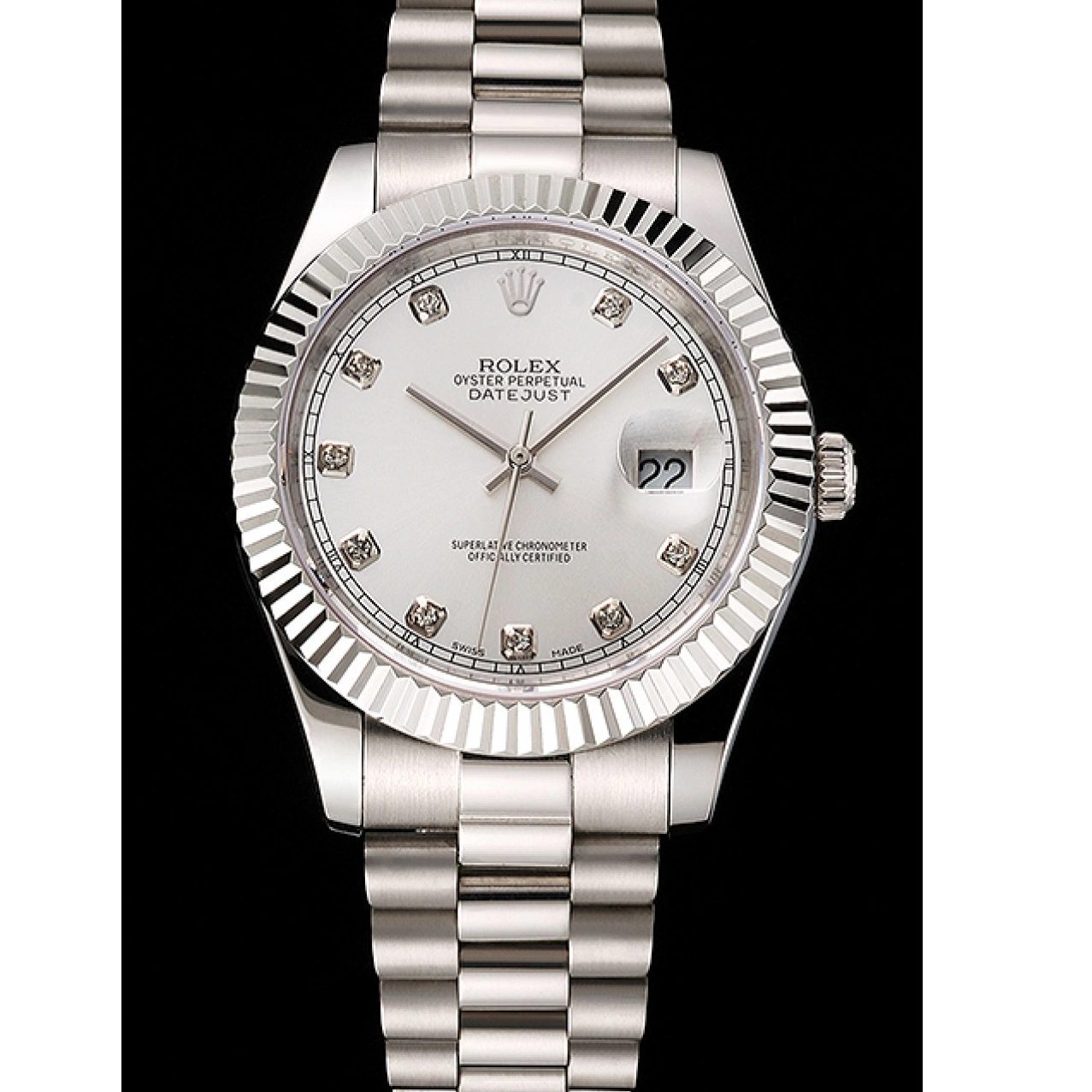 Good Copy Rolex Watches Rolex And Case Dial Bracelet Steel Swiss Stainless Datejust Silver 0722